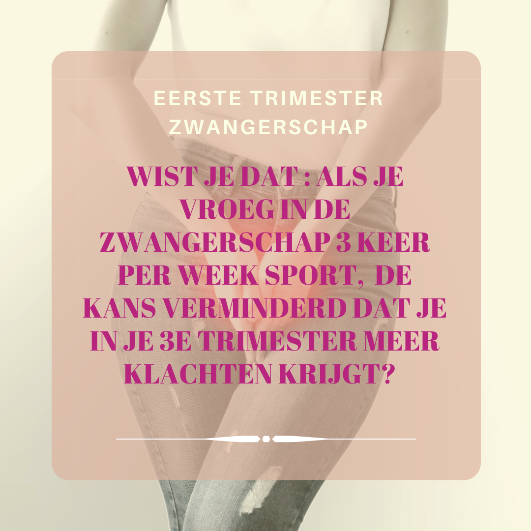 eerste trimester sporten tijdens zwangerschap Vrouwen Fysio Therapie Meppel